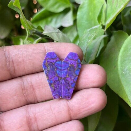 13.90CTS Natural Purple copper turquoise cabochon loose gemstone 29X12X4