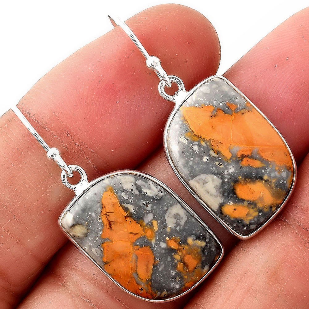 Natural Maligano Jasper – Indonesia 925 Sterling Silver Earrings Jewelry E-1001