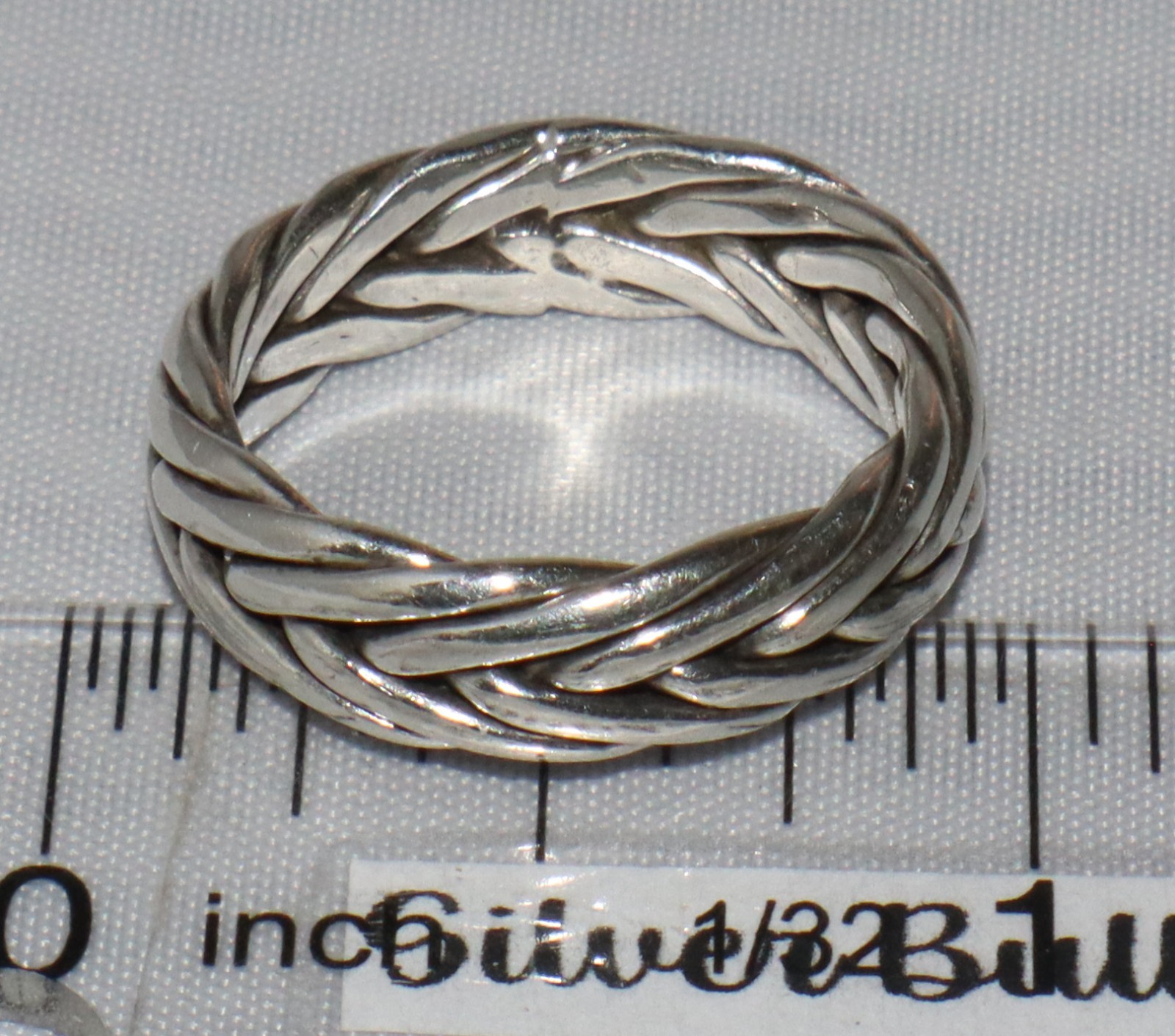 Vintage Sterling Silver Braided Weave Woven Band Ring Size 7.75 6 grams