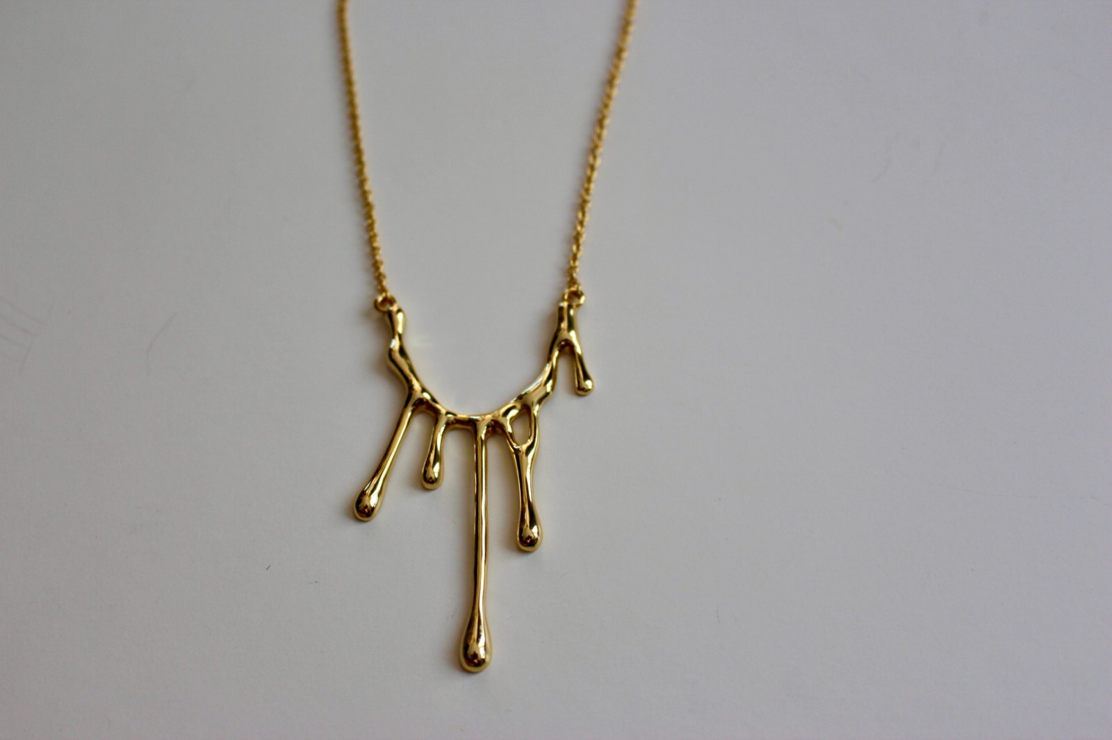 honey drop design necklace , sterling silver 18k gold coated necklace , gifts