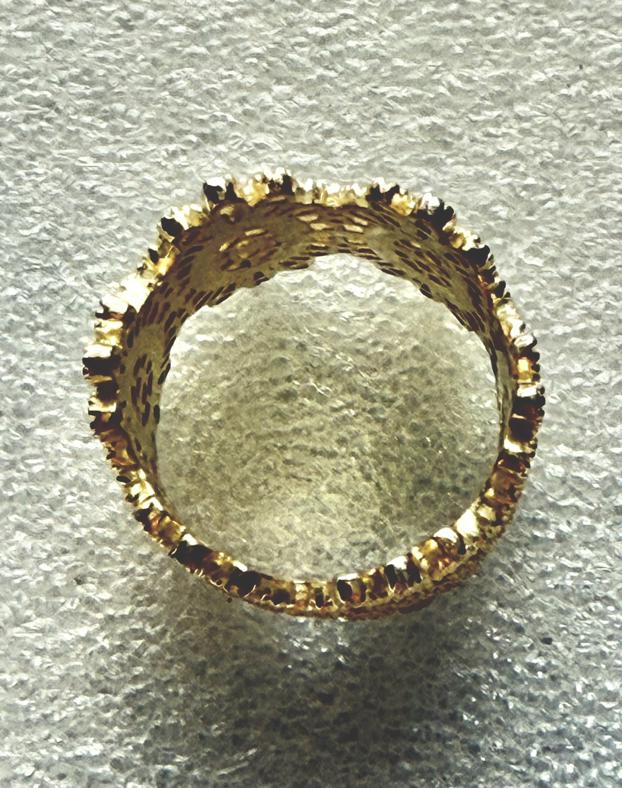 NADRI 925 Sterling Vermeil 19.7mm Wide Lace Sz7 Ring 8.86