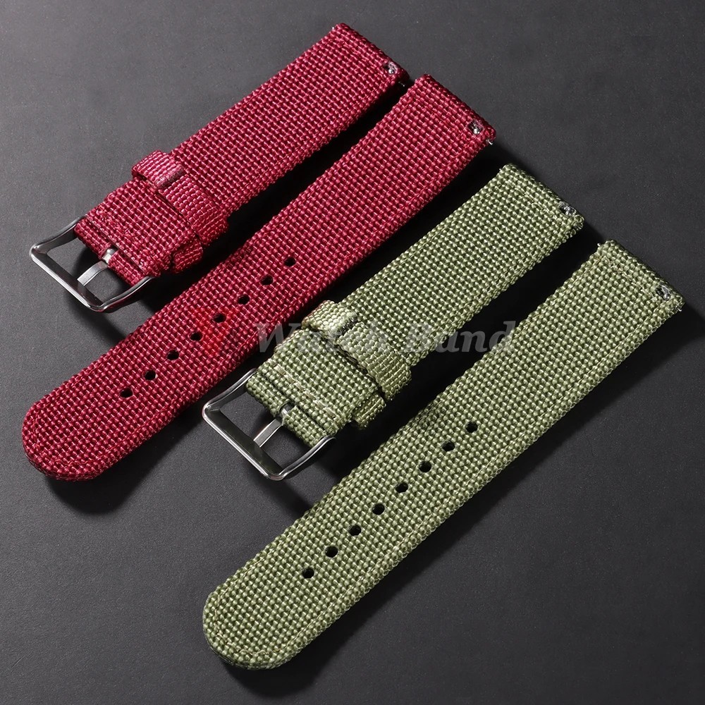 Canvas Quick Release Watch Strap 18,20,22,24mm Military Fabric Band Men Women