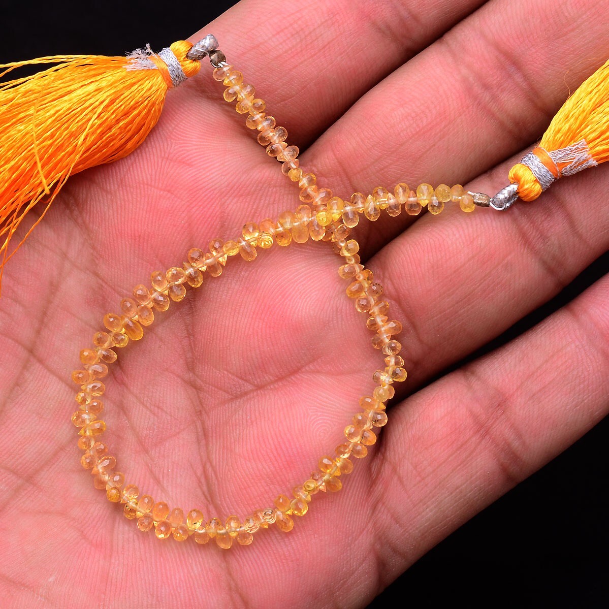 127 Pcs Natural Yellow Sapphire Drilled Briolettes 3.50mm*2.60mm Loose Gemstones