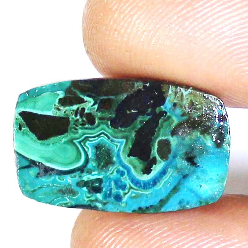 24.95CT 100%Natural MALACHITE CHRYSOCOLLA CUSHION Cabochon 14X23X7mm stone BC-44