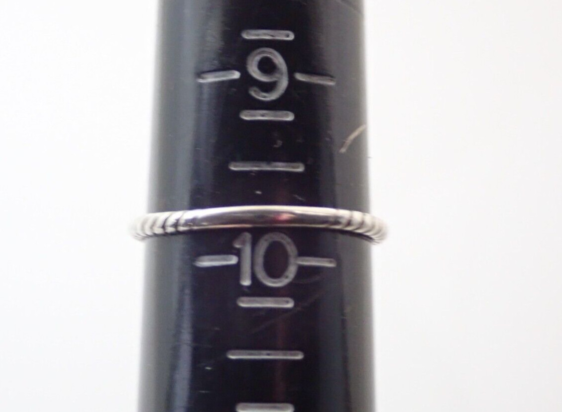 Designer Signed A 3 Stone Blue Topaz Gemstone Roped Sterling Band Ring Sz 9.75
