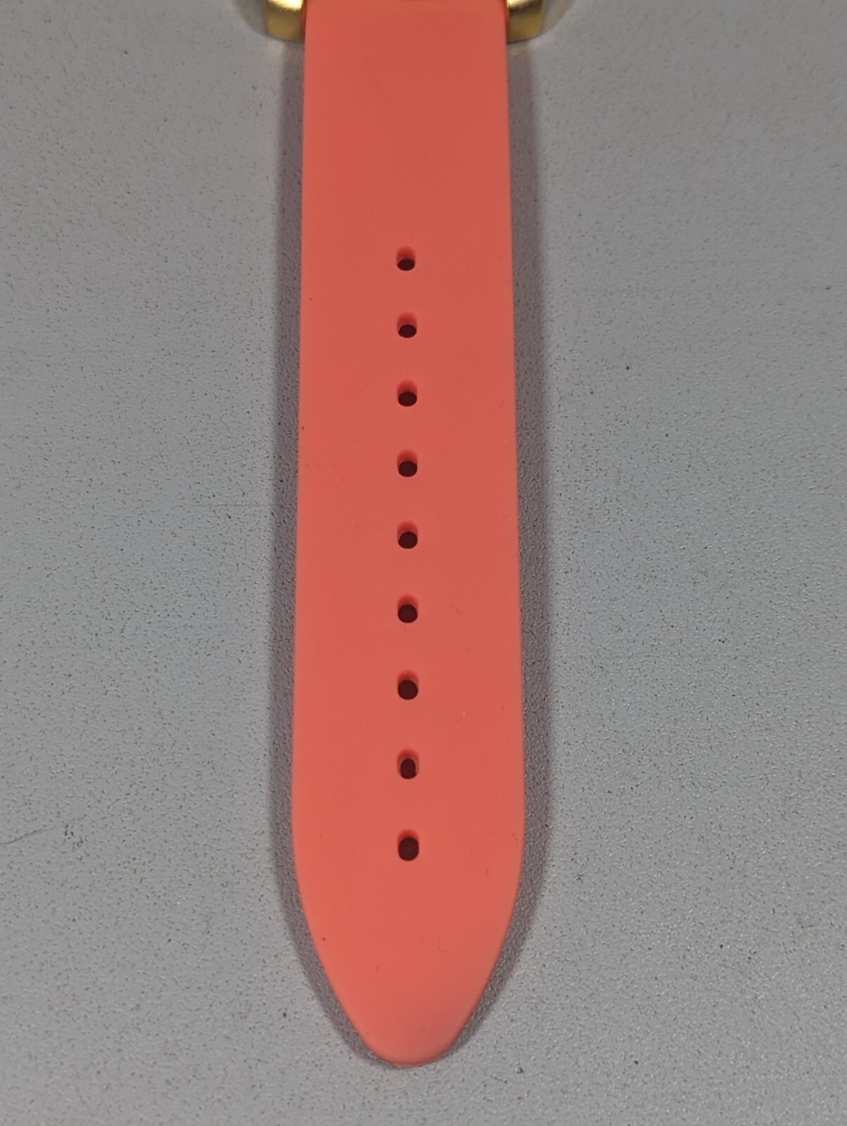 Varsales Womans Silver Tone Dial Gold Tone Case Orange Pink Band Watch