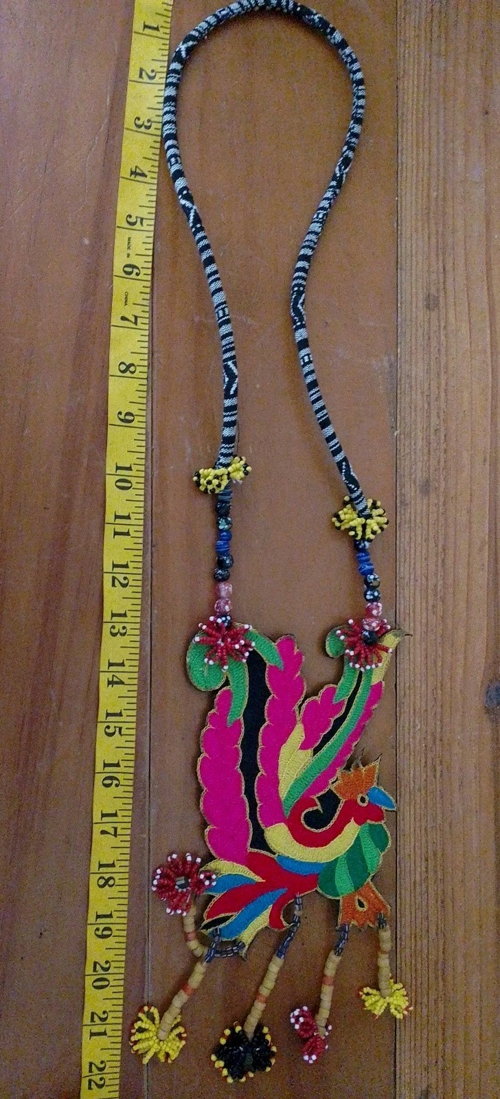Colorful Sulam Tumpa necklace ethnic accessory Embroidery Dayak East Kalimantan