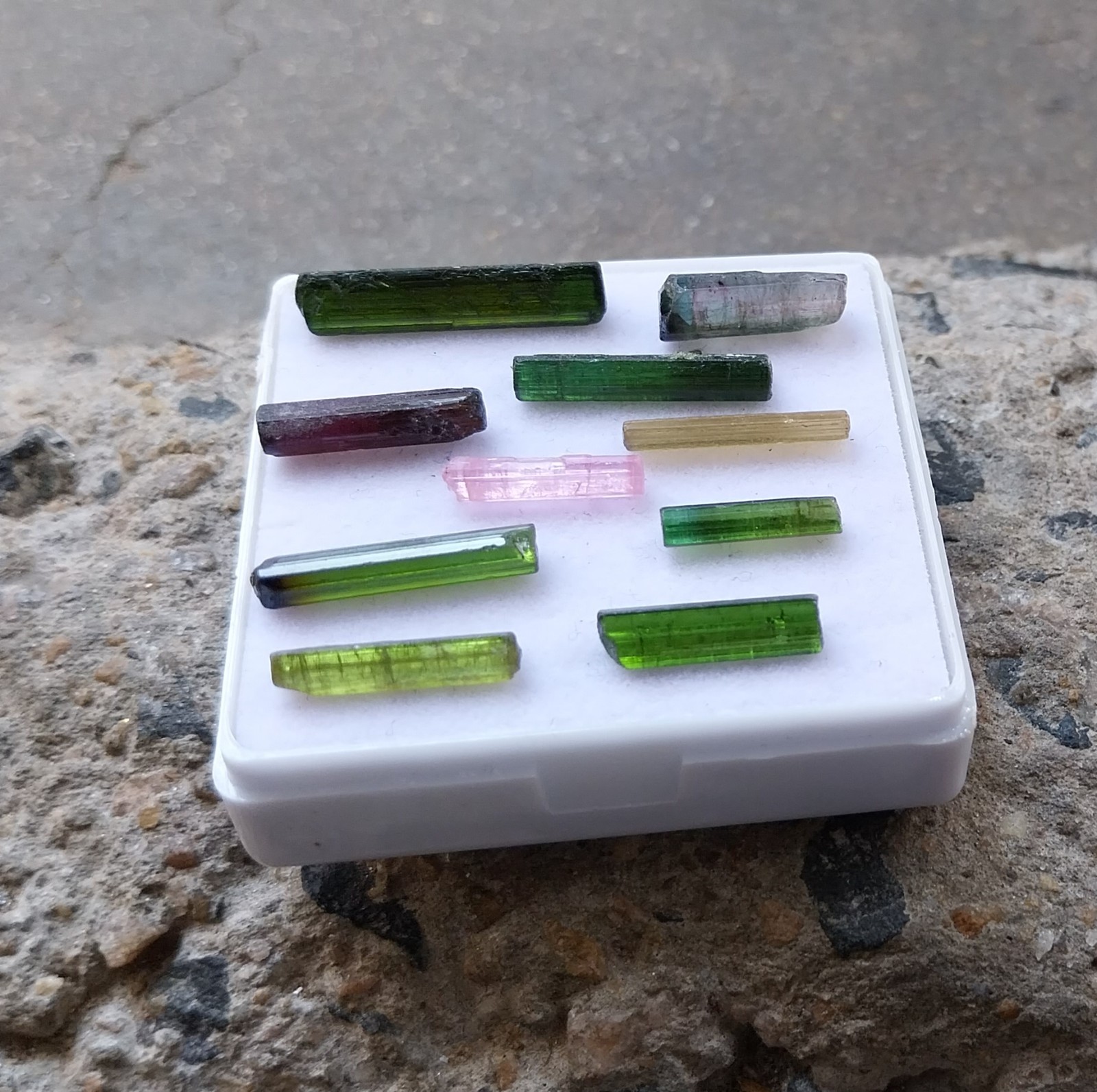 25.5 Ct 13 to 21 MM Natural Multi Color Tourmaline Raw Rough Pencil 10 Piece Lot