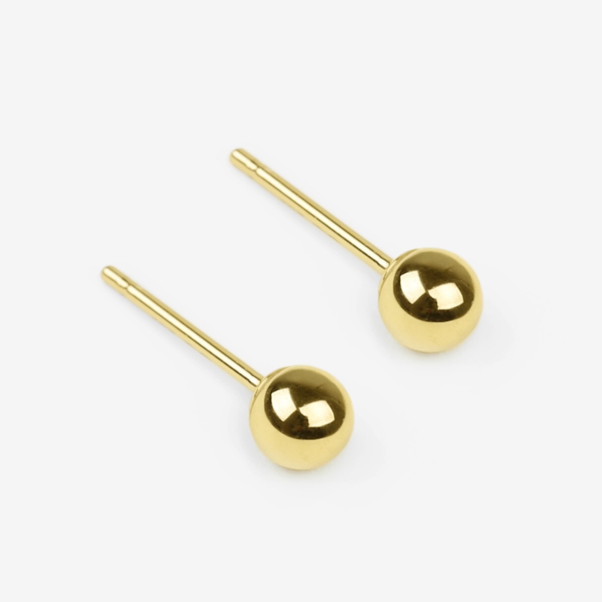 14k Solid Gold Small Ball Stud Earrings, Tiny Ball Stud Earring, 2mm 3mm 4mm 5mm