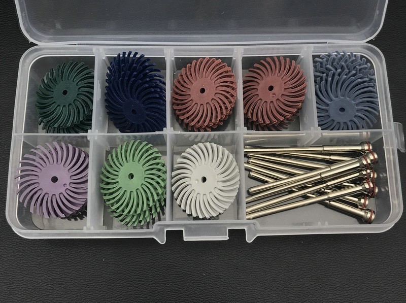 40pcs Radial Bristle Disc Abrasive Brush Polishing Wheel With 10pcs 2.35mm Shank