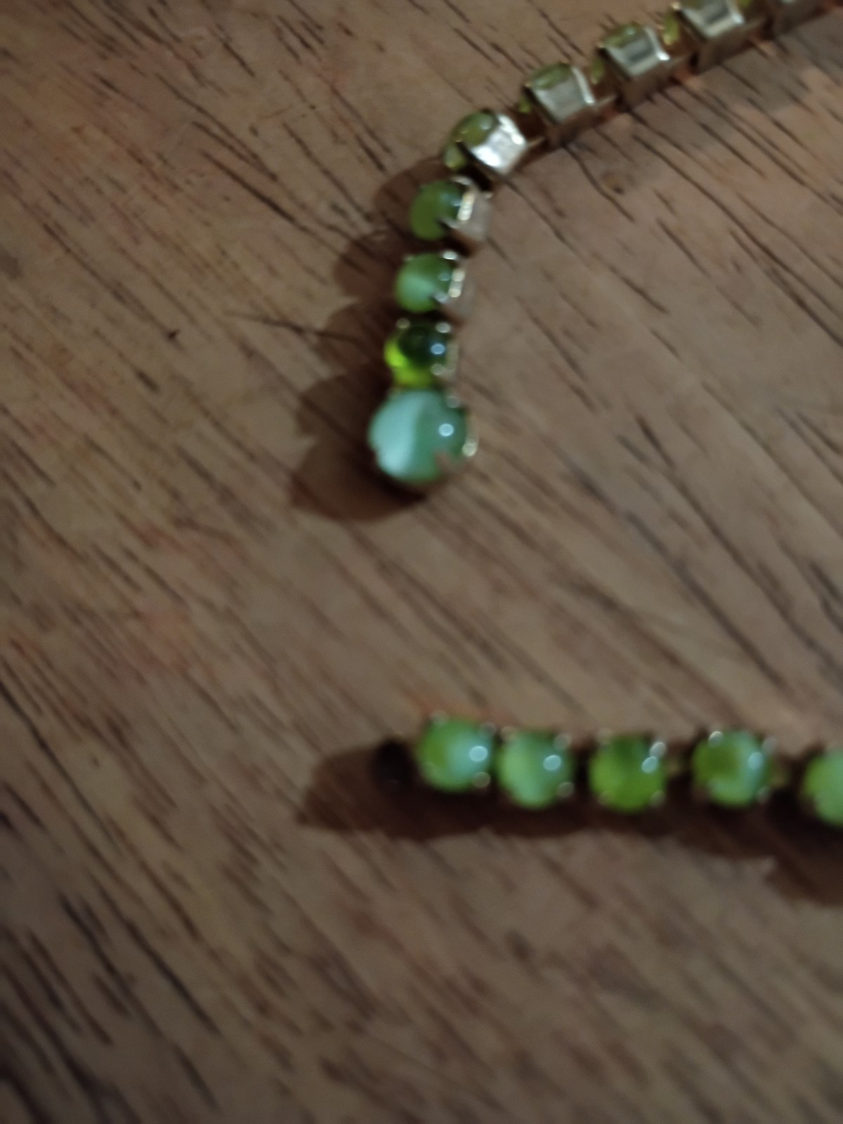 Signed Vintage Joseph Warner Mid-Century Green Moonglow Lucite Necklace (AS-IS)