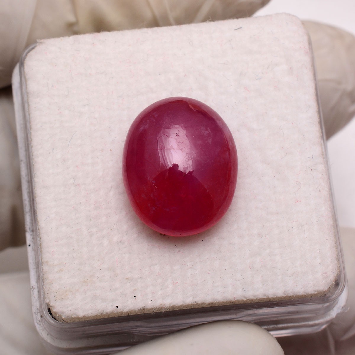 15.79 Cts Natural Red Ruby 16mmx13mm Oval Cabochon Ring Size Precious Gemstone