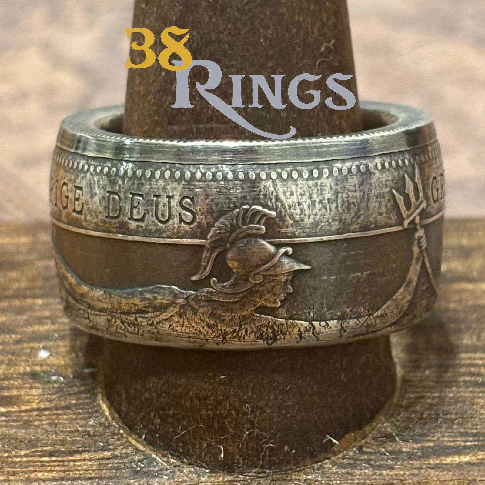 EXCLUSIVE GIANT PURE SILVER St. Helena Britannia 1.25 TOz COIN RING SIZE 9-13 UK