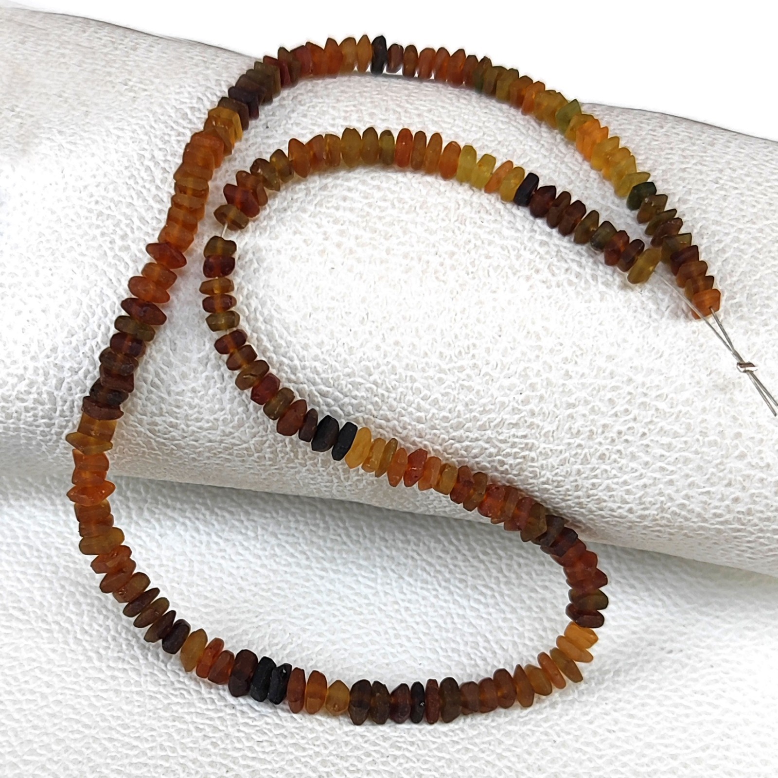 Natural Rainbow Tourmaline 4-5mm Unpolished Raw Beads 14″ Strand Brazil Gems