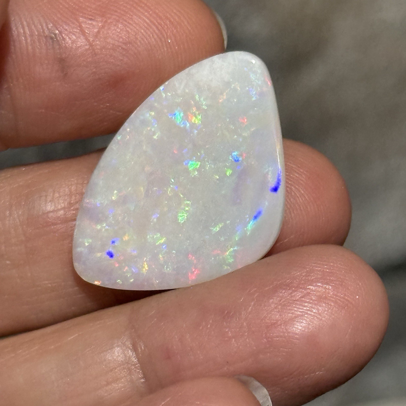 12.10ct 28c19x3.7mm Colorful White Australian Crystal Pipe Opal Cabochon Gem