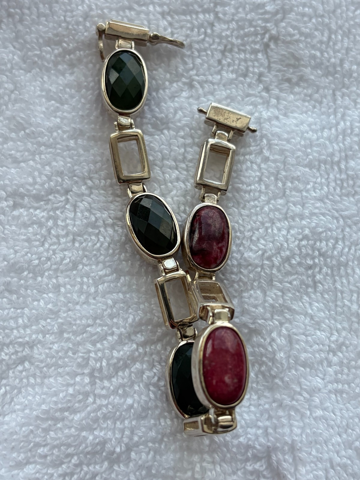 JAY KING Sterling Silver Reversible Bracelet Pink Thulite Nephrite Jade – 6-3/4″