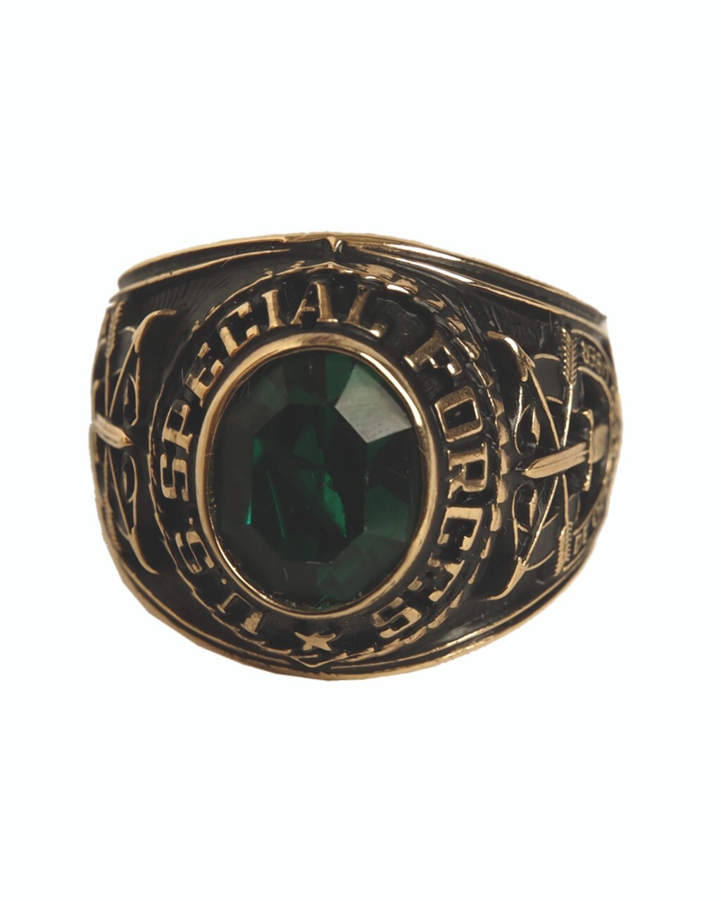 United States US Army Special Forces Style Ring Military Rings Gold Color