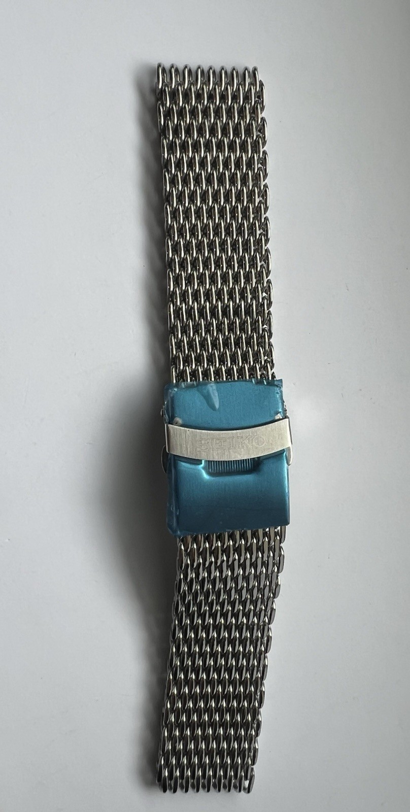 Seiko Watch Bracelet Shark Mesh 22mm Solid Stainless Steel Double Lock Clasp NEW
