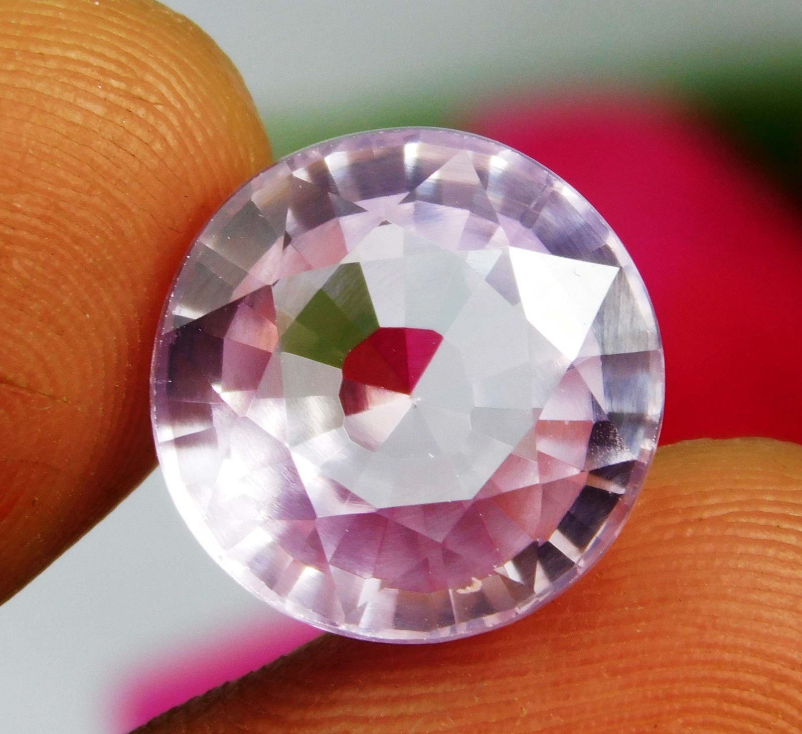 Certified 13.45 Ct Natural Pink Kunzite Round Brazilian Loose Gems 13.2×13.2mm