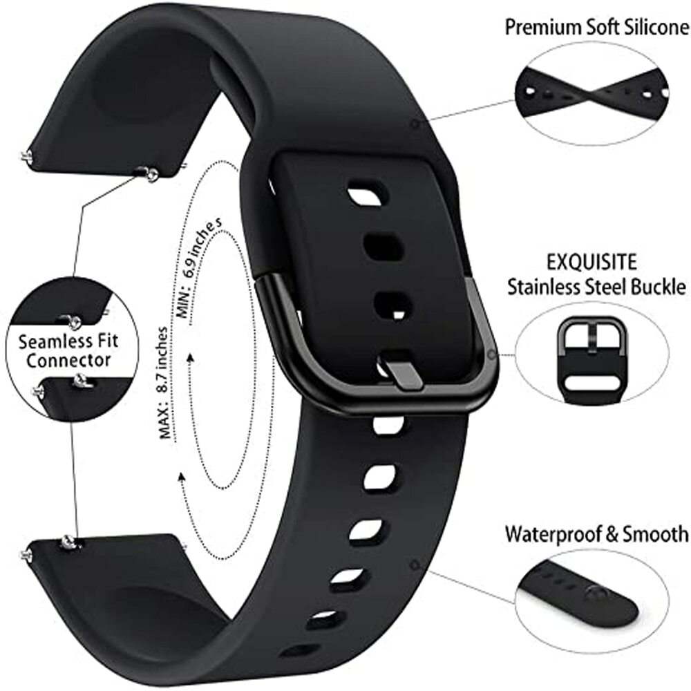 For Samsung Galaxy Watch Silicone Band 4 5 6 40/44/45mm Classic 42/43/46/47mm
