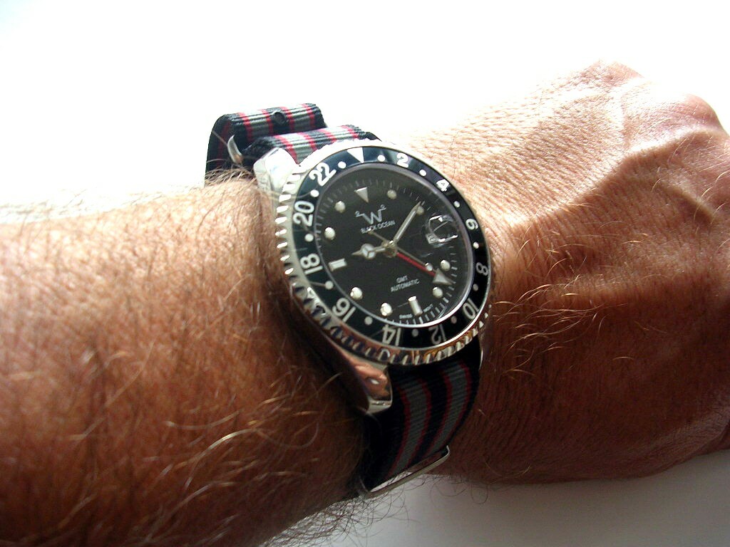 NATO G10 ® Premium Nylon RAF Military watchband strap Bond stripe IW SUISSE USA