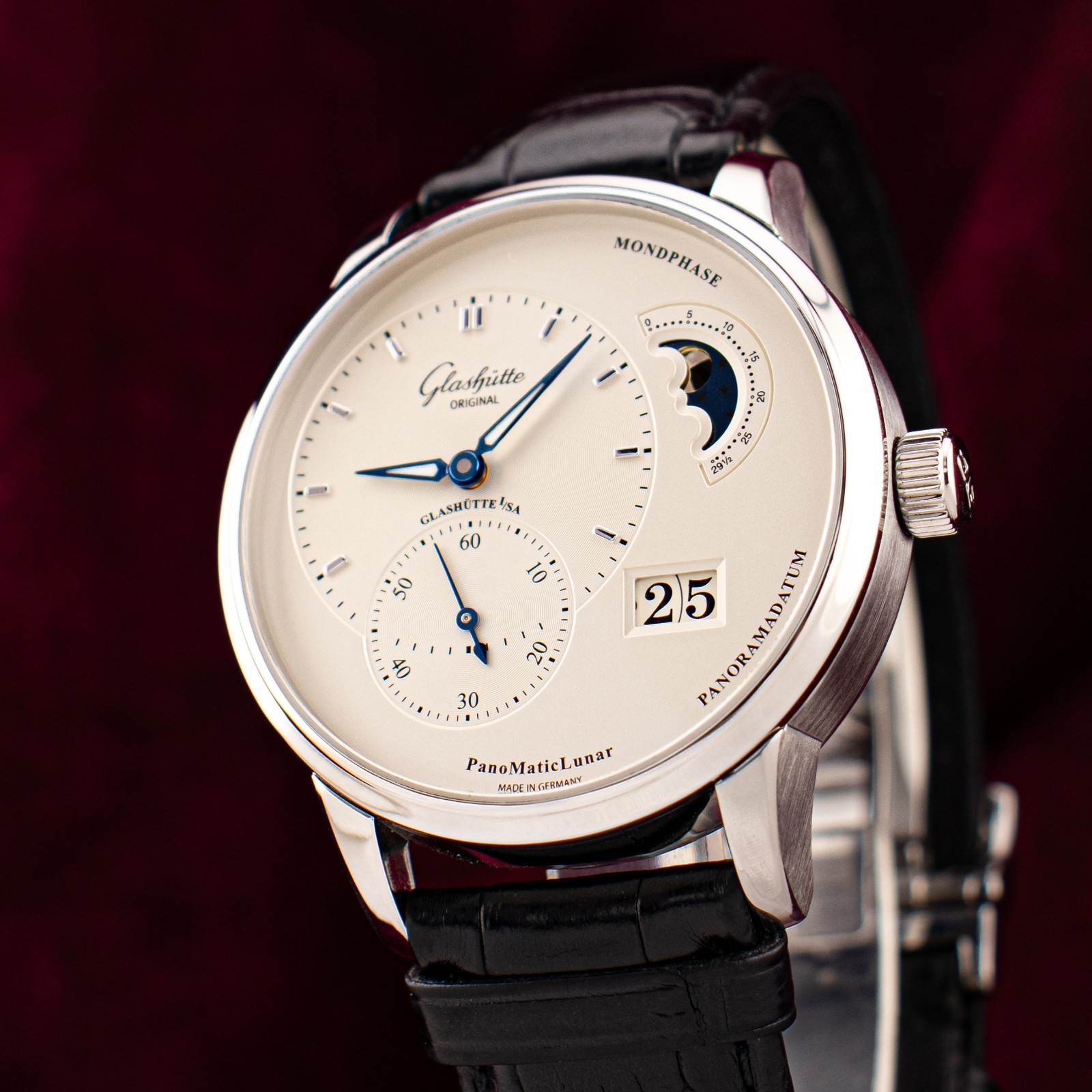 2022 Glashütte Original PanoMaticLunar 1-90-02-42-32-50 Full Set B&P Moonphase