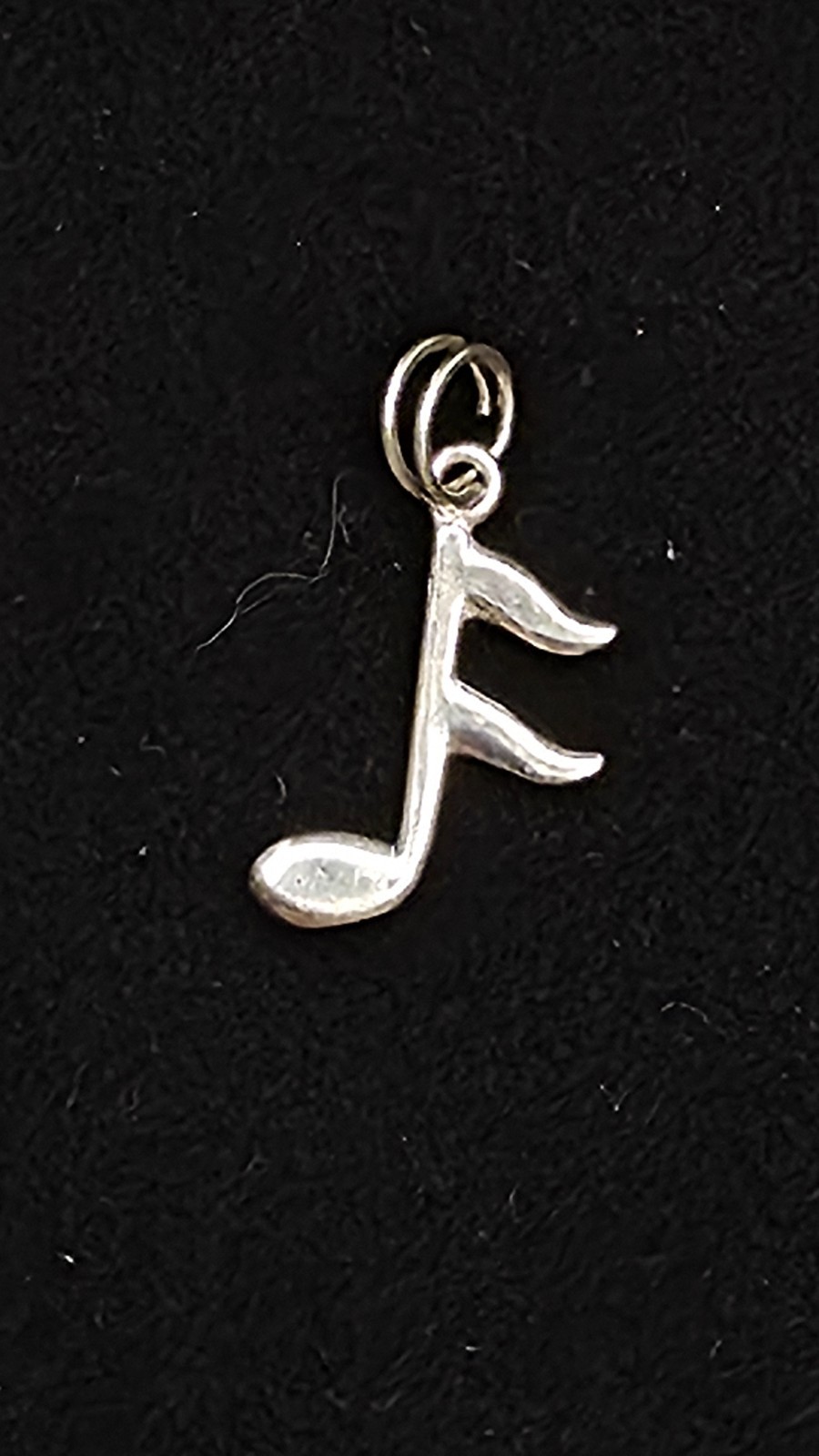 Vintage Sterling Silver 16th Music Note Charm Pendant