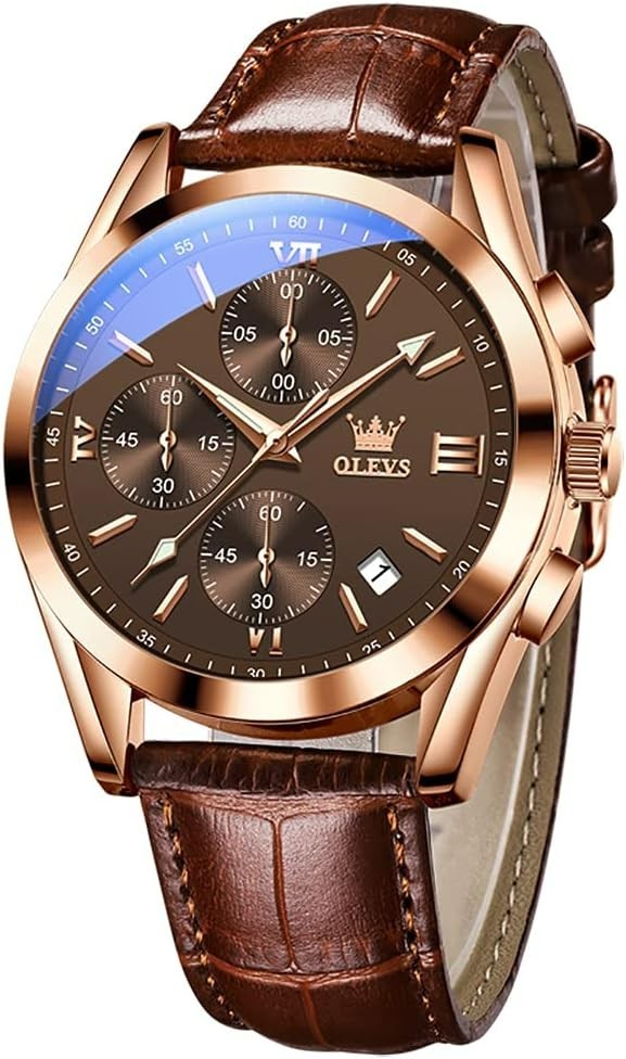 Modern Vintage Men’s Chronograph Watch – Waterproof & Stylish for All Occasions