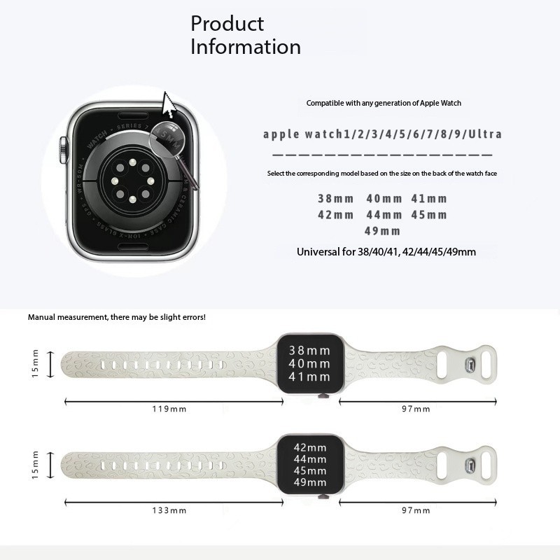2 for 1 Silicone Sport Band for Apple Watch Series 11, 10, 9, 8, 7, 6, 5 – 1, SE