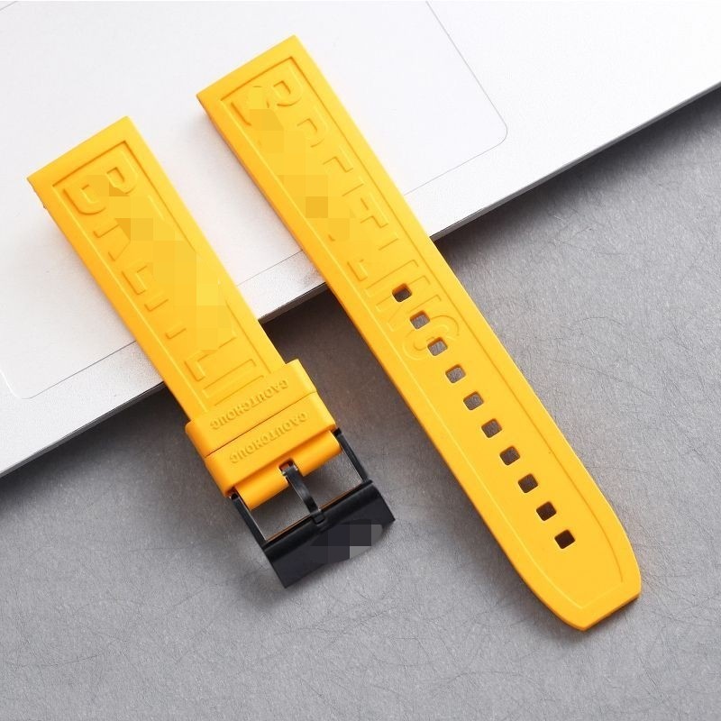 22 24mm rubber strap silicone suitable for Breitling Avenger orange blue