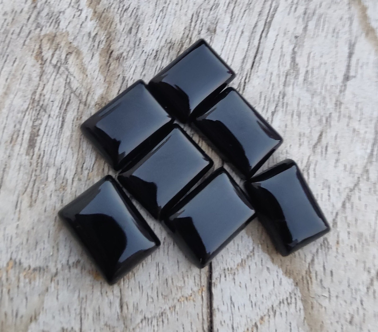 AAA Black Onyx Rectangle Cabochon Natural Polished Gemstone For Jewelry