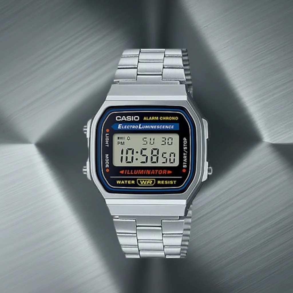Casio A168WA-1WCR Vintage Silver Digital Watch – Retro Classic