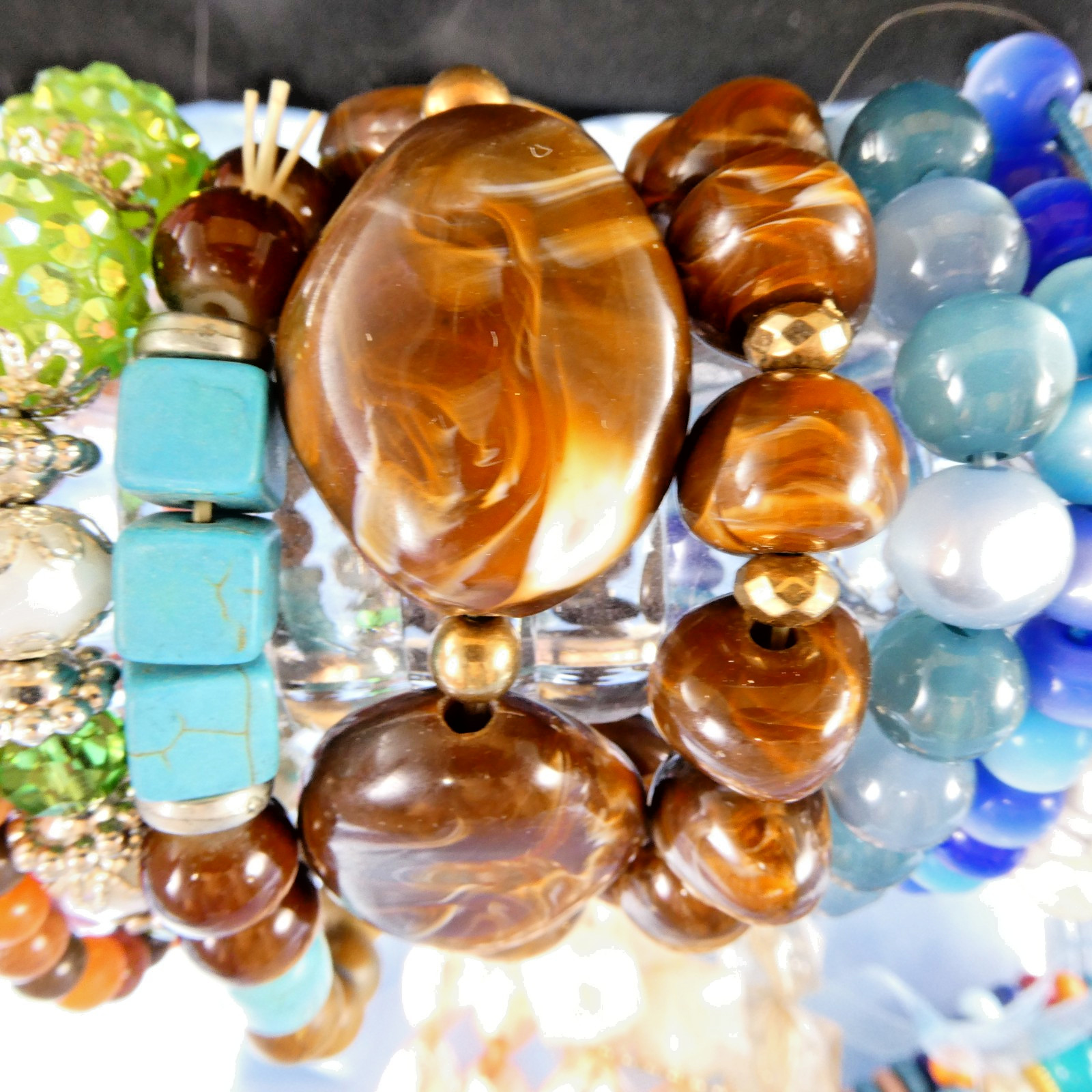 Lot of 20 Stretch Bracelets Expansion Colorful Fun to Wear Beaded Fits All Sizes