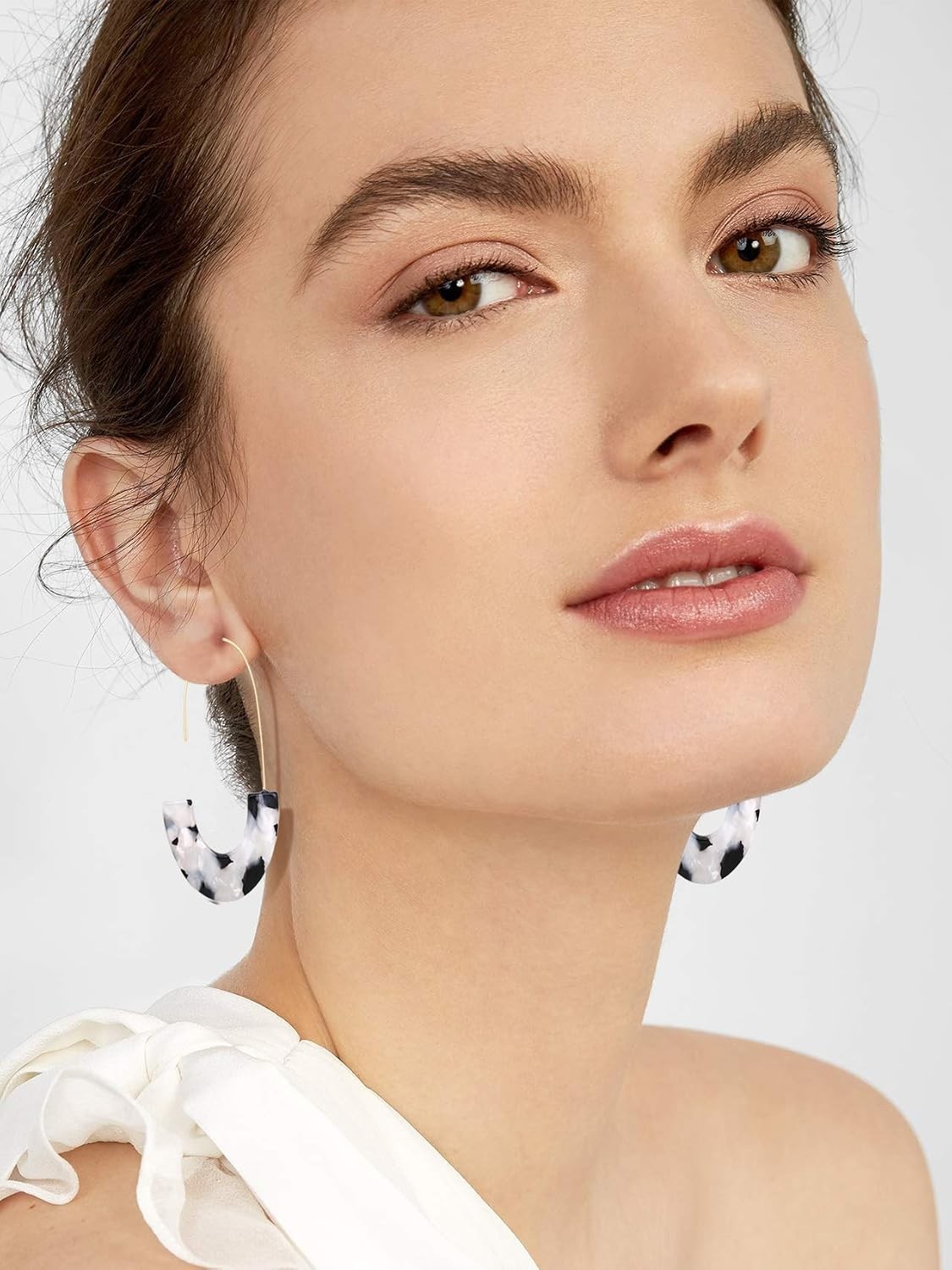 Acrylic Tortoise Hoop Earrings Resin Drop Dangle Fashion Jewelry