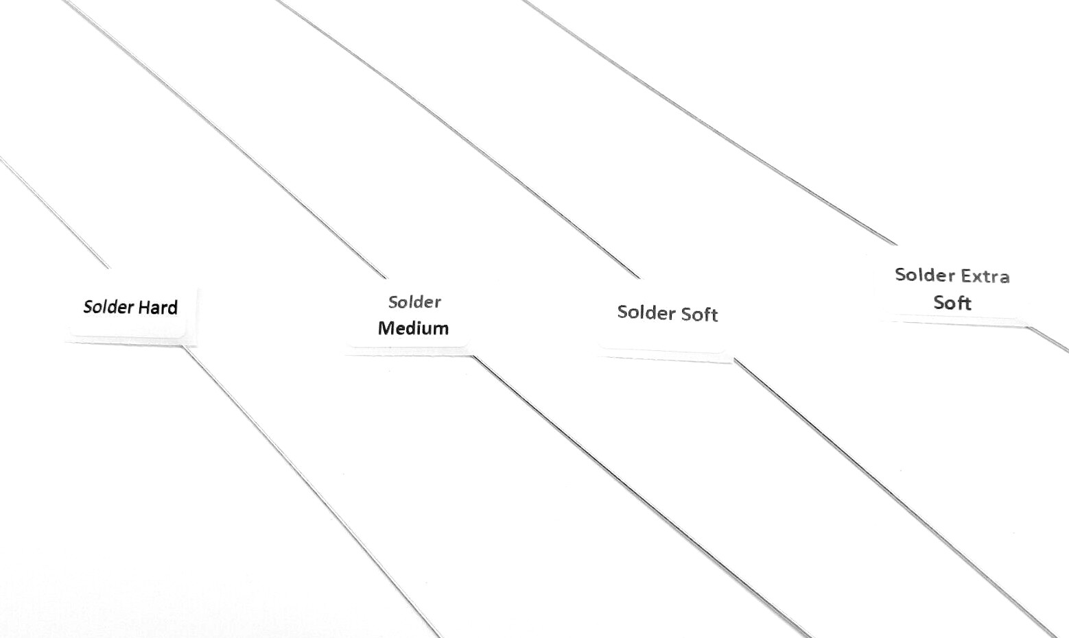 Silver Solder Wire Assorted 4 Types X-Soft, Soft Medium & Hard Jewelry Soldering
