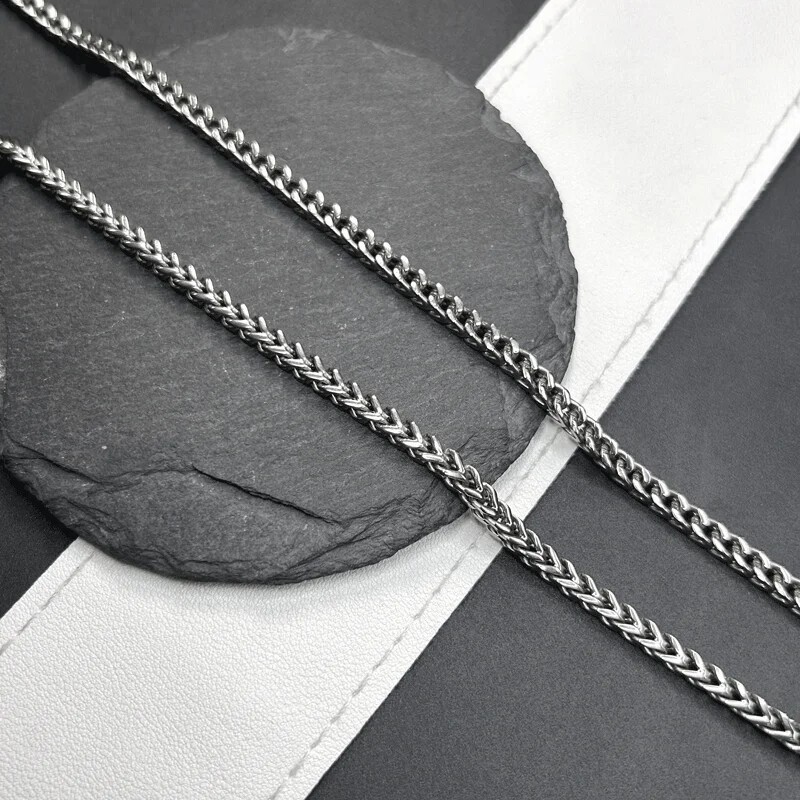 TA1 Pure Titanium Keel Chain Necklace 4mm Men Positive and Negative Anti-Allergy