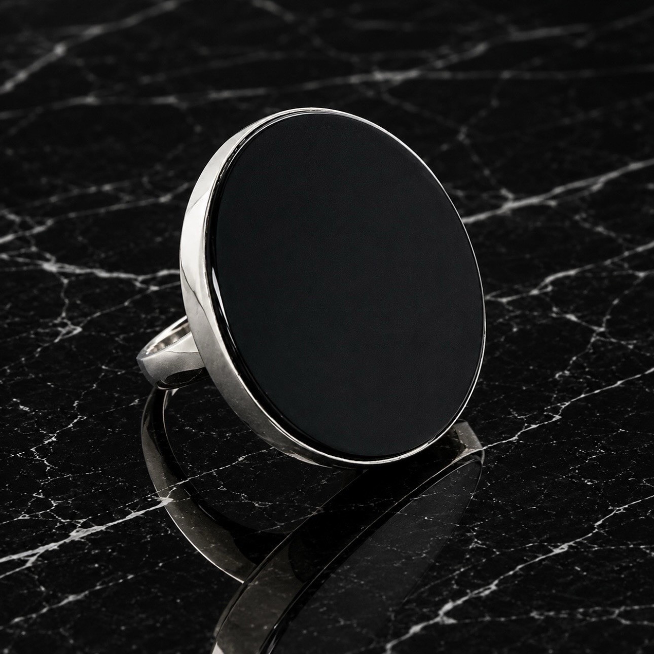 8 8.5 9 Handmade Ring Black Onyx Gem Solid 925 Sterling Silver Gemstone Fine Art