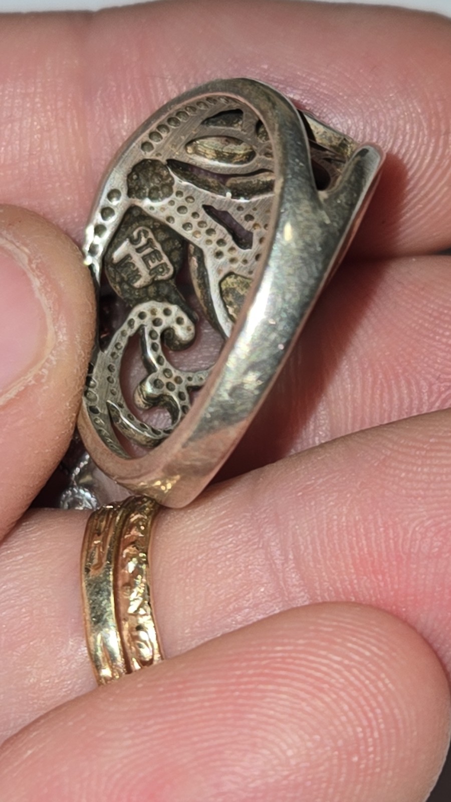 Wheeler Mfg Three Stone Sterling Silver Southwestern Ring Size 9.75