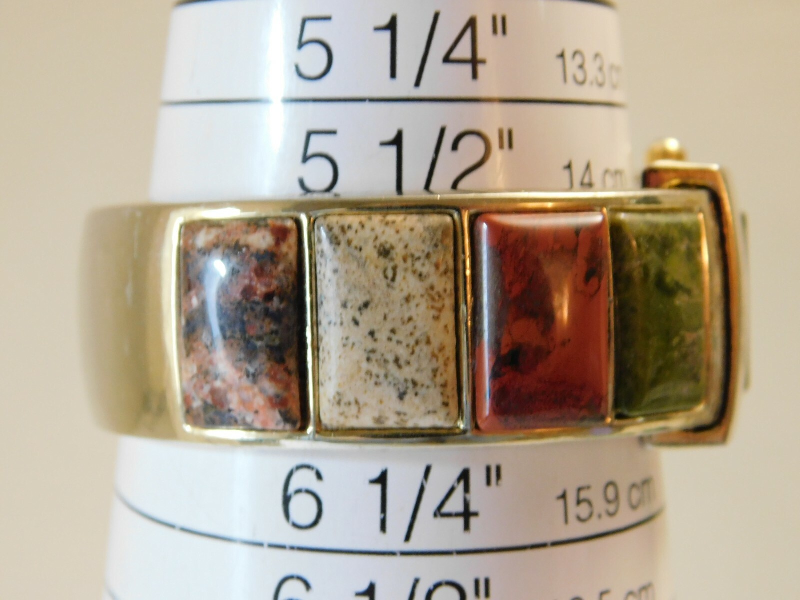 Varsales Cuff Bracelet Stones Inlay Quartz Women’s Watch Sz. 6” New Battery