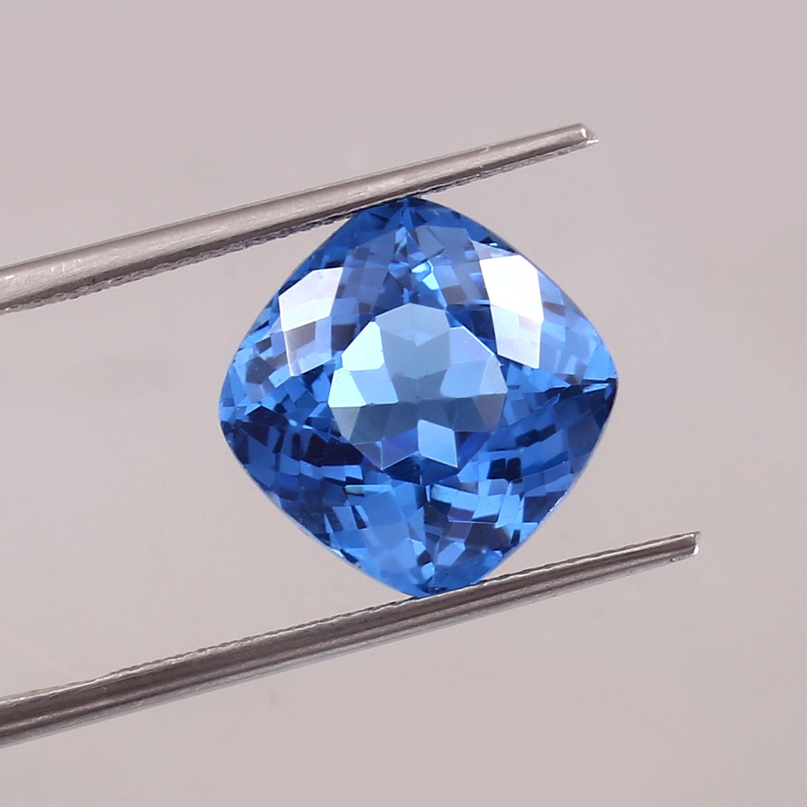 AAA Natural Flawless Ceylon Blue Spinel Loose Cushion Gemstone Cut 12×12 MM