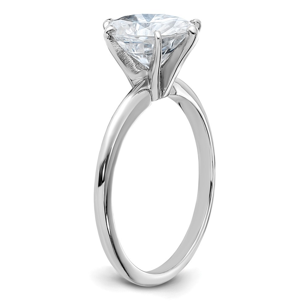 14k White Gold 2ct. Oval Cut Moissanite Solitaire Engagement Ring Size 6