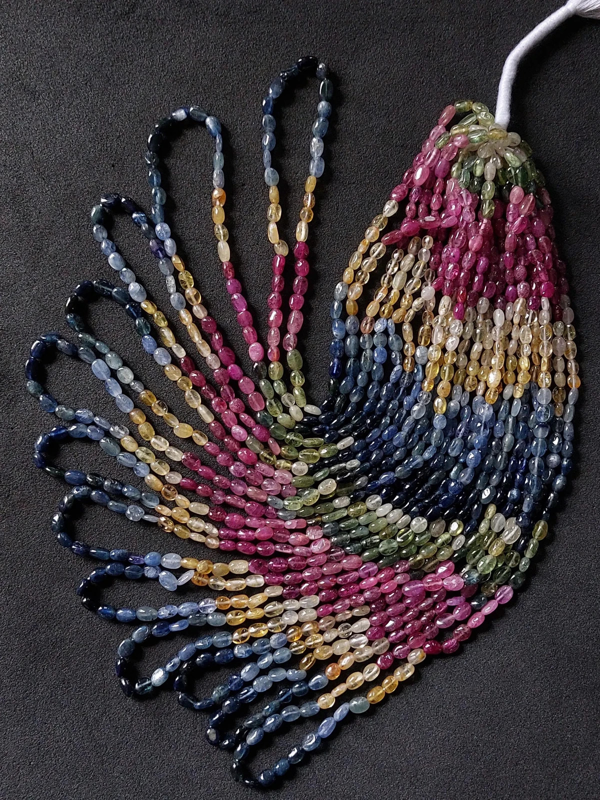 17″ Strand, 4×5 to 4×6 Mm Untreated Multi Precious Smooth Oval Beads/RJS-638
