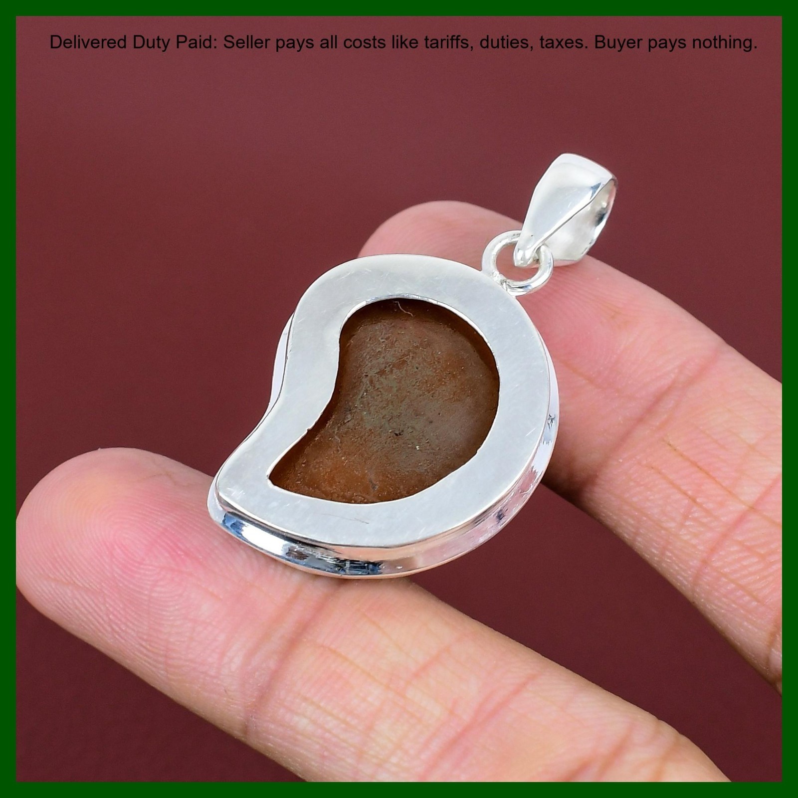 925 Silver Abalone Shell In Ammonite Doublet Opal Gemstone Bezel Pendant Jewelry