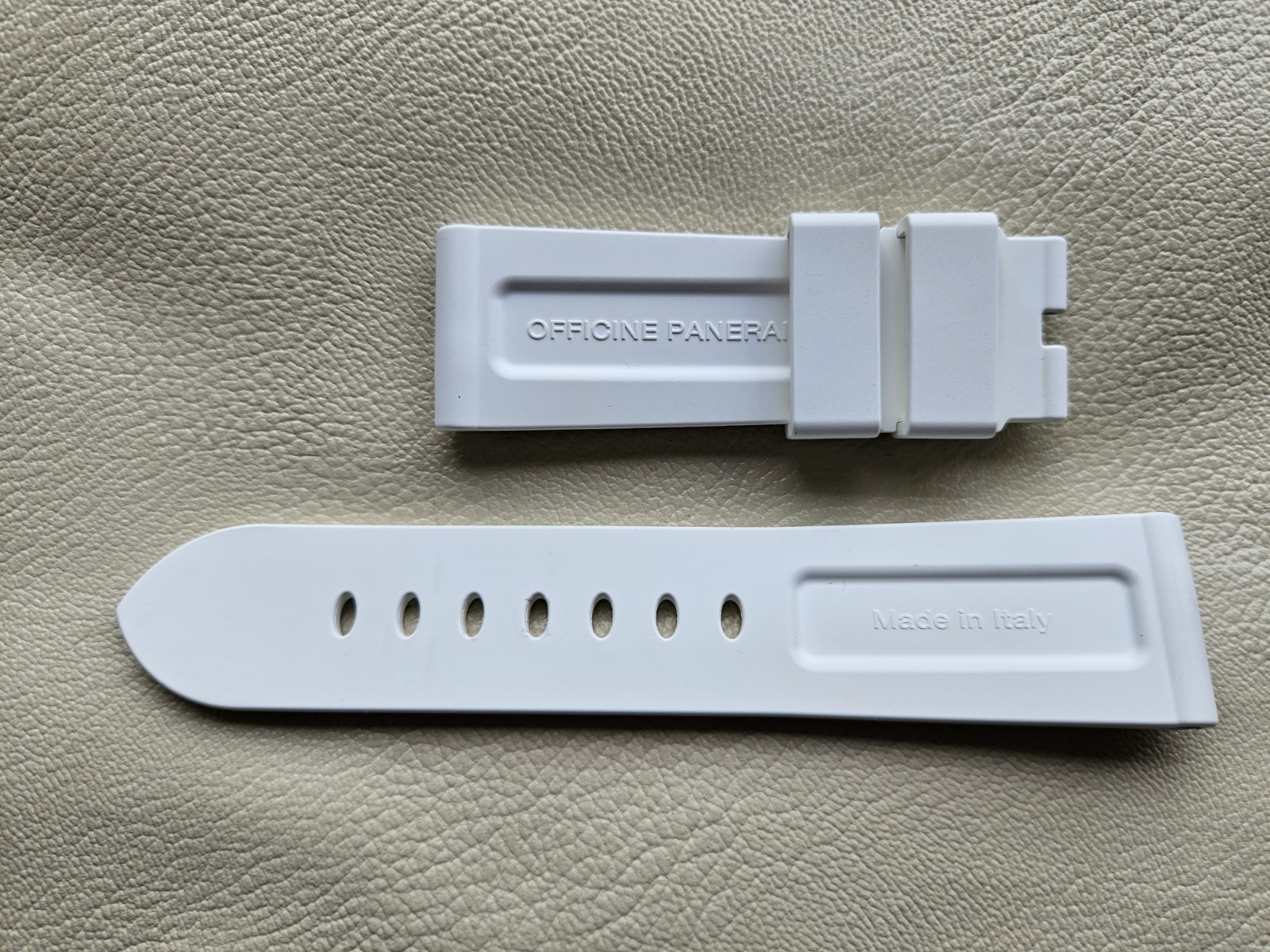 Officine Panerai Rubber Strap White 24mm-22mm Authentic OEM MXE0BRMX