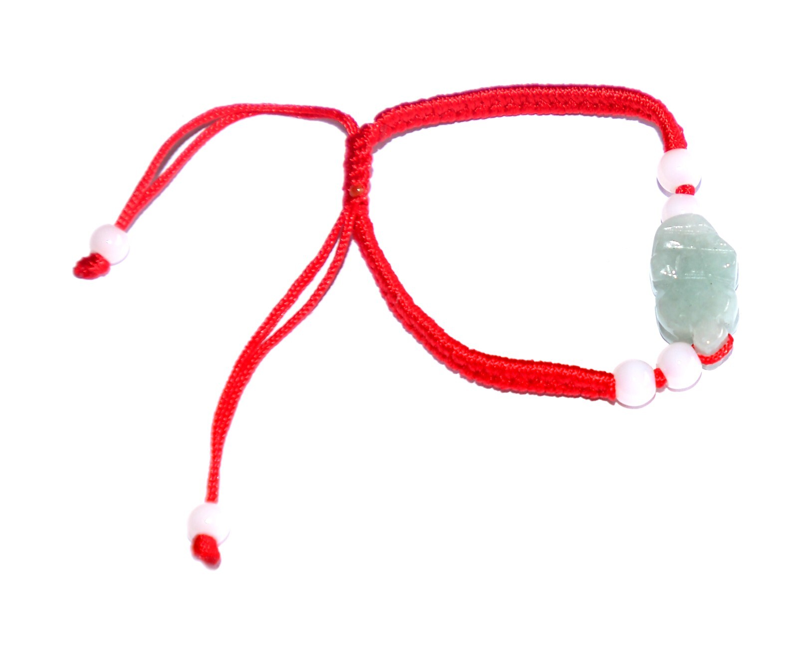 Macrame Friendship Adjustable Red Cord Feng Shui Jade Charm Bracelet Pi Yao