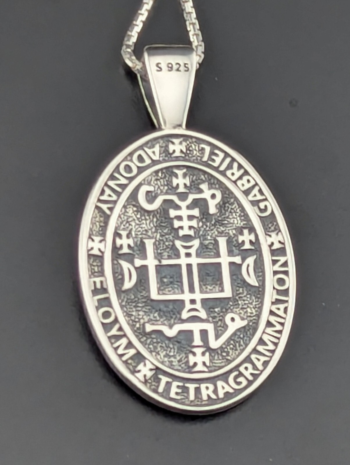 925 Sterling Silver Two-Sided Saint Gabriel Necklace