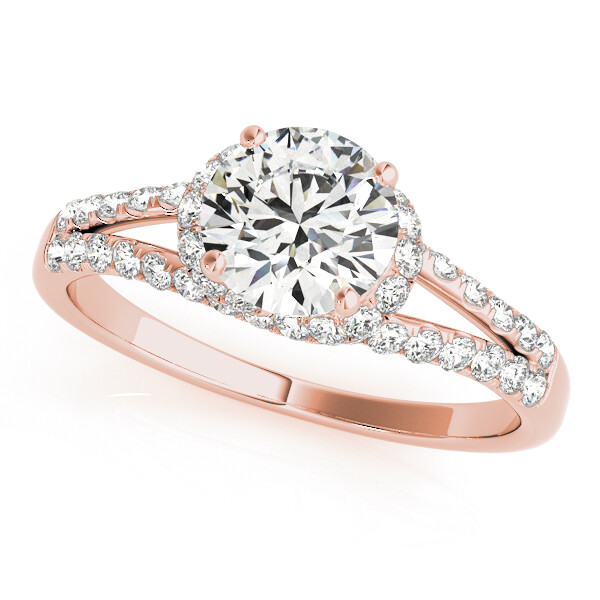 1.35 Ct Round Simulated Diamond Engagement Ring 14K Solid Rose Gold Size 8.5