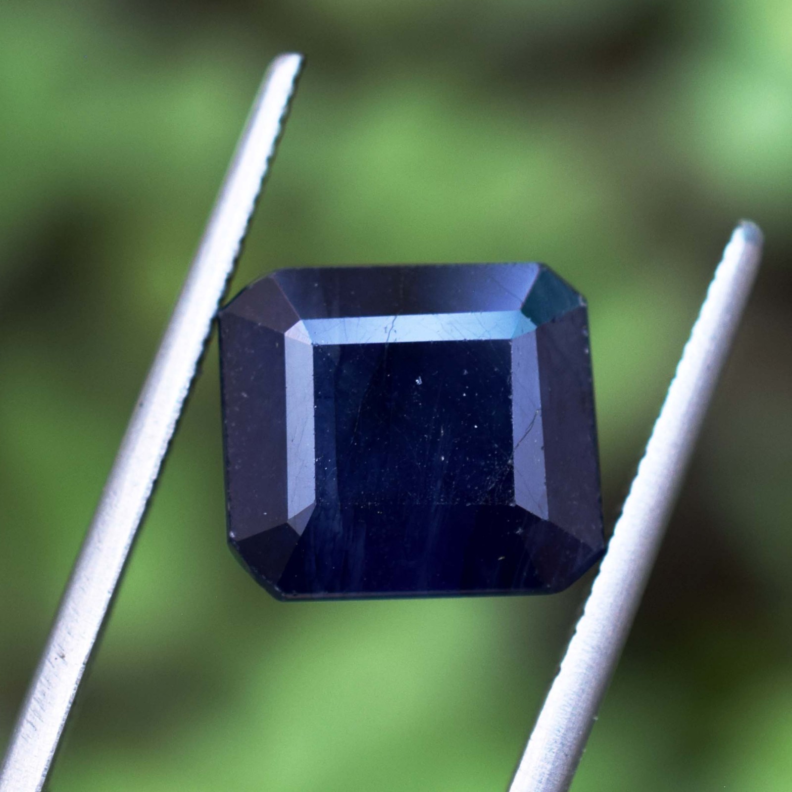 Rare 11.40 Ct Natural Unheated Blue Sapphire Emerald Cut Certified Gemstone