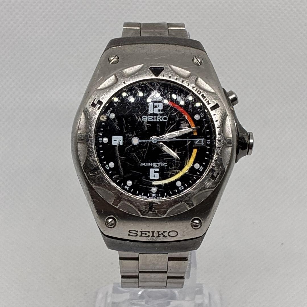 SEIKO 5M42-0E60 Quartz Black Dial Exhibition Case Back Men’s Watch 37.4 mm