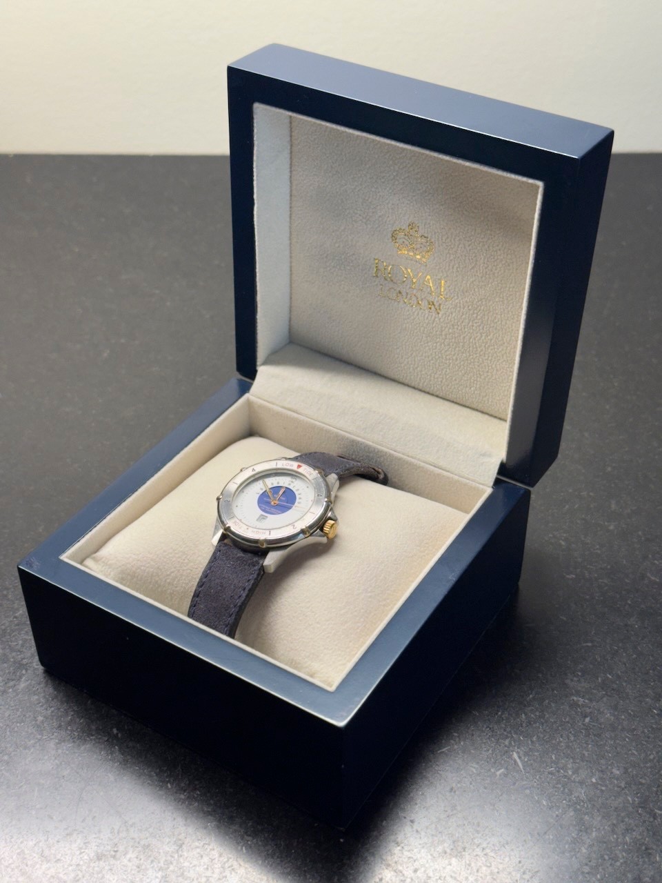 Krieger Tidal Chronometer 7 Jewels Swiss Quartz Mens Watch w/Box Classic Vintage